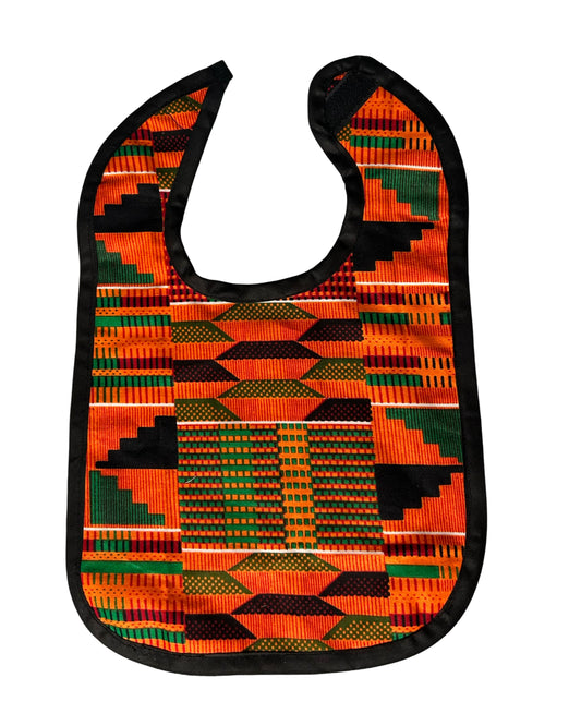 ORANGE KENTE BIB