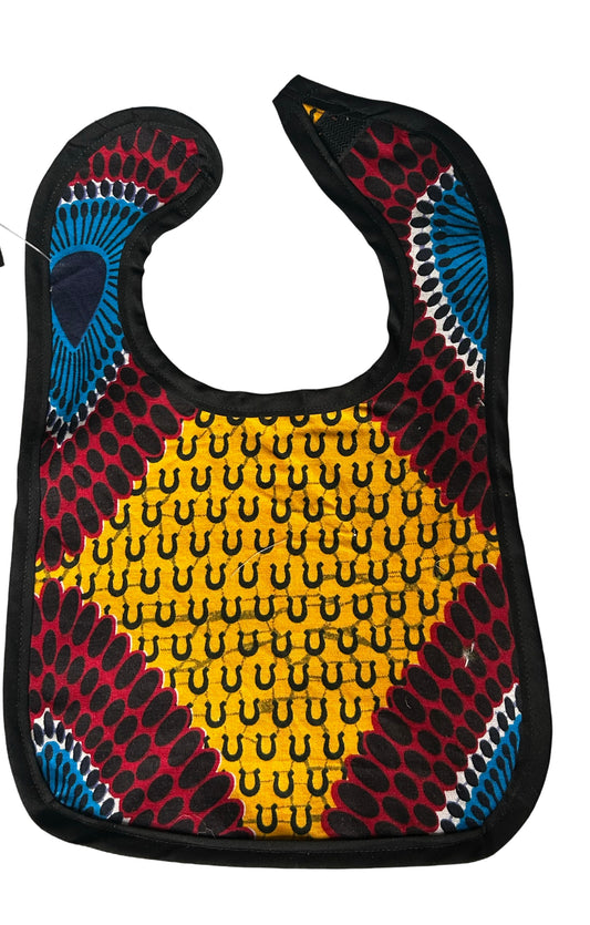 YELLOW PATTERN KENTE BIB